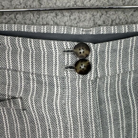 J Jill Stretch Linen Pants Womens Sz 10 Grey White Stripe Wide Leg Linen Blend - Picture 3 of 11